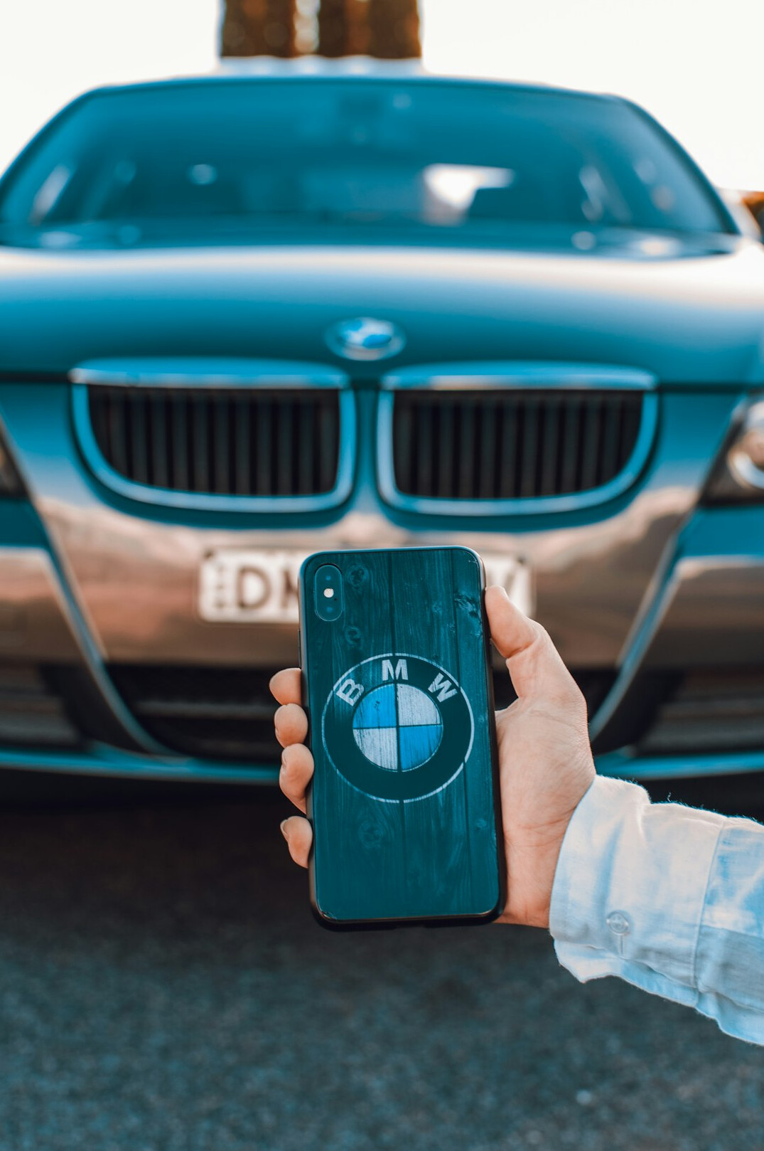 person using car rental app