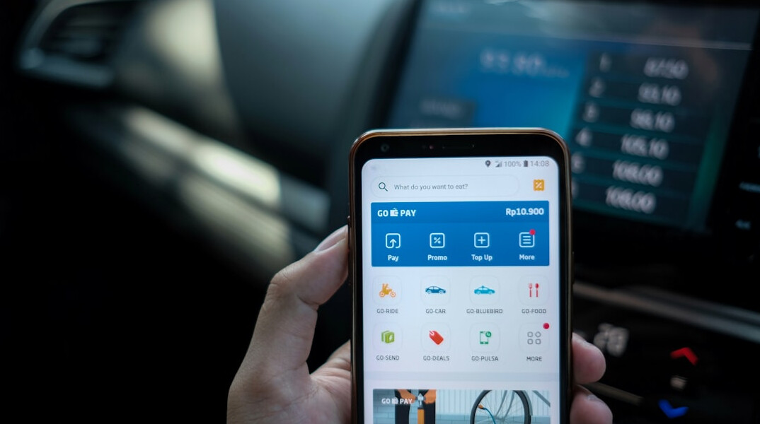 car rental app on smartphone