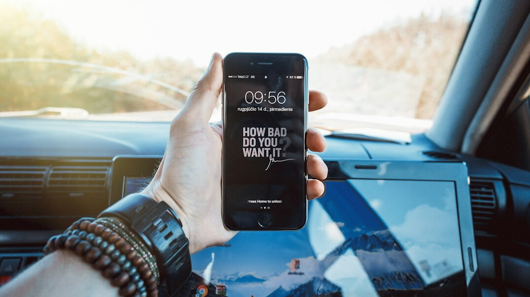car rental app on smartphone
