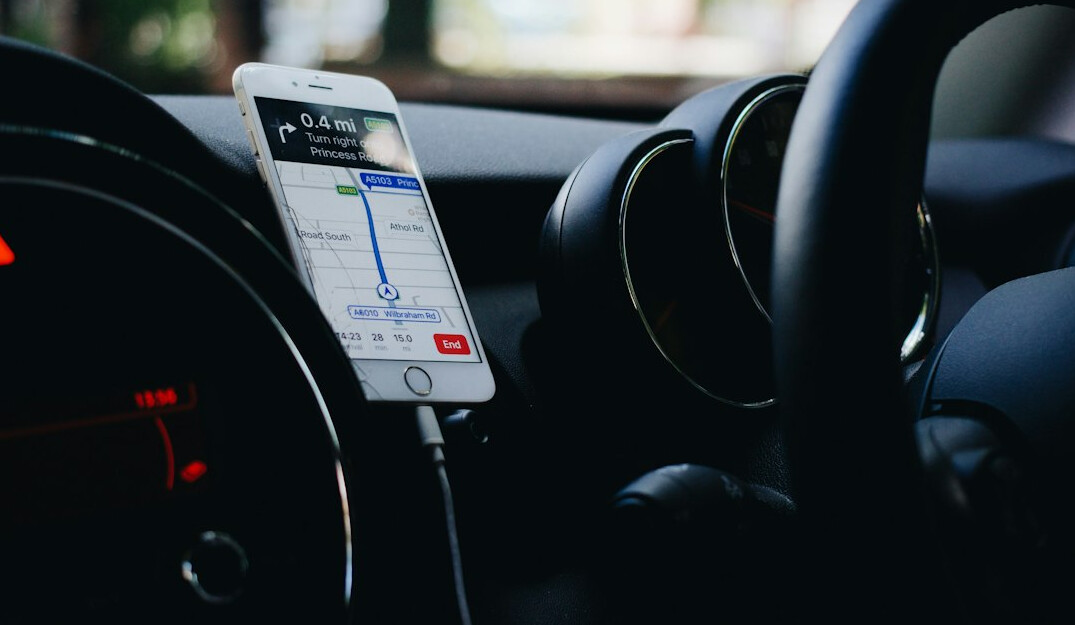 car rental app on smartphone